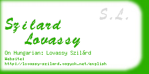 szilard lovassy business card